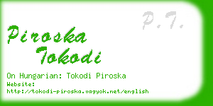 piroska tokodi business card